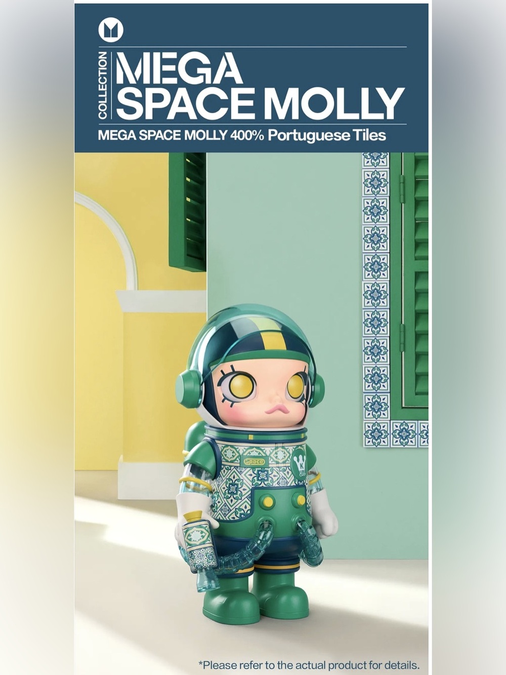 POP MART MEGA SPACE MOLLY 400% Portuguese Tiles Macau Limited Edition NEW Sealed